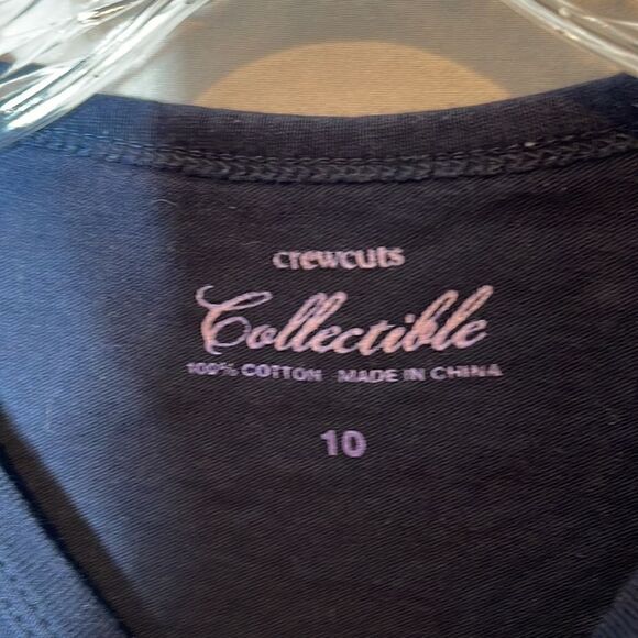 J.Crew Crewcuts Collectible Sequins Bow Long Sleeve Navy Shirt. Size 10. - Picture 3 of 6